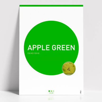 Póster Apple Green minimalista con círculo verde brillante sobre fondo blanco