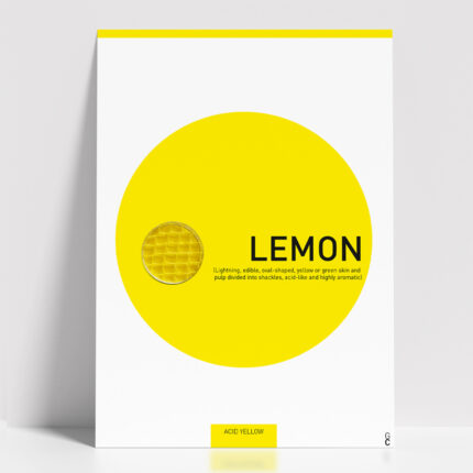 Póster minimalista Lemon de la colección Food de PosterGC en salón moderno.