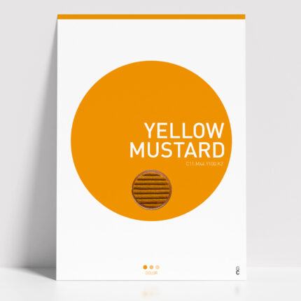 Póster Yellow Mustard minimalista con círculo amarillo mostaza sobre fondo blanco